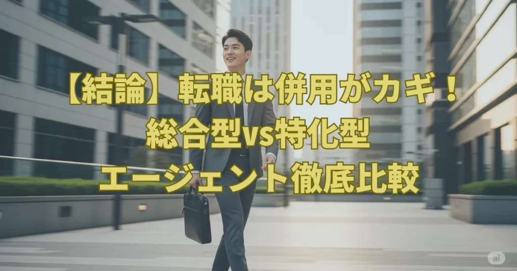 【結論】転職は併用がカギ！総合型vs特化型エージェント徹底比較